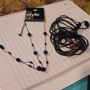 Black rheinstones necklace rheinstones bracelets